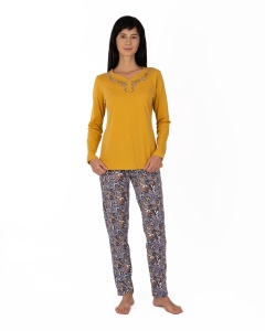 Pij.2237 GALBEN, Pijama Damă Knox, Tipar Clasic - Img 1