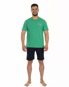 Pij.4166 VERDE, Pijama Bărbați KNOX, Maneca Scurta