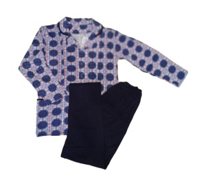 Pijama Barbati Auritex din bumbac cu Nasturi ML 232-03 Bleumarin & Alb - Img 3