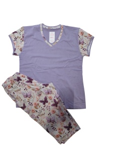 Pijama Dama Auritex, tipar Clasic, Maneca Scurta, MS 407 LILIAC - Img 4
