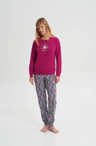 Pijama dama VAMP, din Bumbac, ML 19442 FUXIA