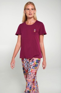 Pijama dama VAMP, din Bumbac,, MS+PL 20151 Violet - Img 3