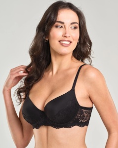 SUTIEN SPIMAN, Cupe Gradate, cu Armătură și Dantela, GUENDA - NEGRU