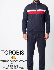 Trening Barbati TOROBISI TRICOTEX, Tipar Clasic, 420 Bleumarin - Img 2