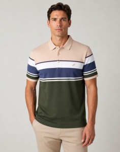 Tricou Barbati ARES, Polo Pique, cu Dungi, 2280 - GREEN