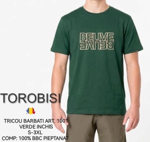 Tricou Barbati TOROBISI TRICOTEX, cu Imprimeu, BELIVE 1001 Verde Inchis - Img 2