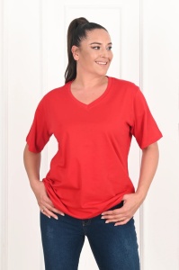 Tricou dama Batal ADROM, V-Line 1297-23 Rosu