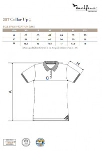 Tricou Dama Malfini Polo Pique COLLAR UP 257 Negru - Img 6