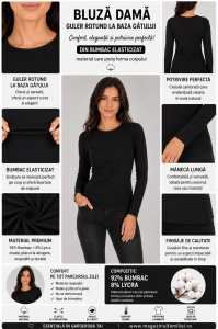 B.2401 Negru, Bluza dama Knox maneca lunga - Img 2