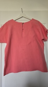 Bluza dama ANESIA din Muselina, Maneca Scurta, MELISA - Siclam - Img 3