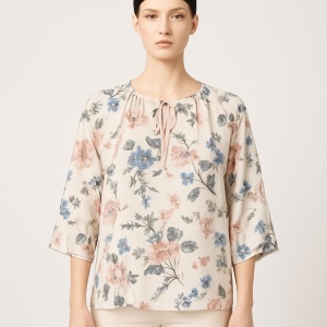 Bluza dama Anesia din Vascoza, tip IE, CRISTINA Bej Floral