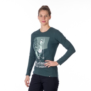 Bluza dama Sport Northfinder, din Bumbac cu Imprimeu, FAYE TR-4945SP Albastru Petrol