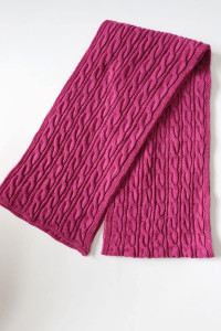Fular Dama HERMINA, Tricotat, DUNAREA Fuxia