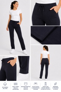 P.2001 NEGRU, Pantaloni Trening Dama KNOX, Clasic, Primavara - Vara - Img 2