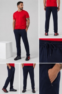 P.4102 Bleumarin, Pantaloni trening Barbati KNOX, CLASIC, fermoare la buzunare - Img 3