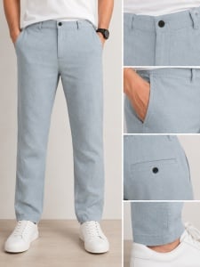 Pantaloni Barbati Casual Zen&Zen, Bumbac cu IN, Lungi 52911 KAKI DESCHIS