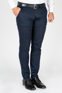 Pantaloni Barbati GAMA, Bumbac Elasticizat, Slim Fit, CHINO 0122 ALBASTRU Inchis c-2212 - Img 4