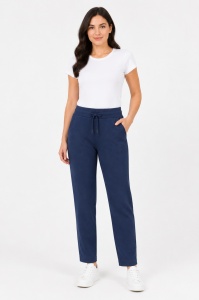 Pantaloni Dama Tricotati HERMINA , CLASIC P357 ALBASTRU MARIN