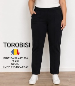 Pantaloni trening Dama TOROBISI TRICOTEX, Clasic cu Tighel, 526 Negru