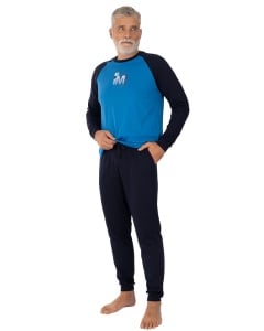 Pij.4155 Albastru Royal, Pijama Bărbați KNOX cu Manseta la Glezna