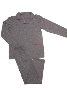 Pijama Dama Auritex cu Nastruri, Maneca Lunga 231-04, LILIAC Flori Mici - Img 2