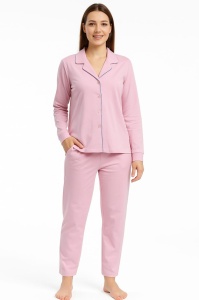 Pijama Dama Soft&Seven By Sofiaman, cu Nasturi, NADIA S21-186 ROZ - Img 1