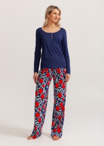 Pijama Dama Soft&Seven By Sofiaman, din Bambus, S21-146 Indigo - Img 1