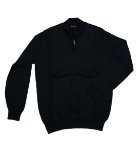 Pulover Barbati tip Jacheta Tony Montana, cu Fermoar Lung, Negru - Img 3