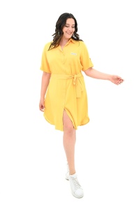 Rochie Casual Adrom, BATAL, Tip Camasa 5246-24 Galben - Img 4