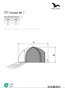 Sapca Unisex Malfini, cu Plasa, TRUCKER 5P 311 - Img 2