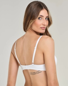 SUTIEN SPIMAN, Balconette cu Armătură și Cupe Gradate, din microfibră elastică 396 ALB - Img 2