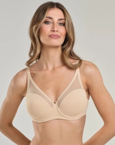 SUTIEN SPIMAN, din Microfibra Elastica, cu Armătură si Tiul, 451- NUDO