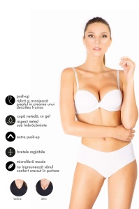 Sutien UNICONF, Push-Up SM01 Alb - Img 3