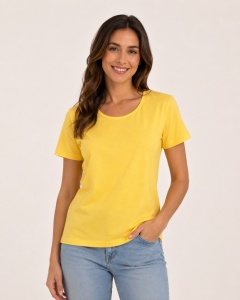 T.2500 Galben Deschis, Tricou Dama KNOX, CLASIC
