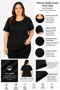 T.2503 Negru, Tricou Dama Knox, EXTRA-LARGE - Img 2