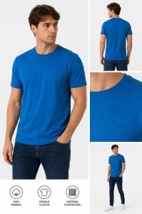T.4500 ALBASTRU, Tricou Barbati KNOX, Clasic - Img 5