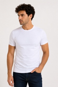 T.4505 Alb, Tricou Barbati KNOX, Slim Fit