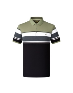 Tricou Barbati ARES, Polo Pique, cu Dungi, 2280 - NEGRU - Img 2