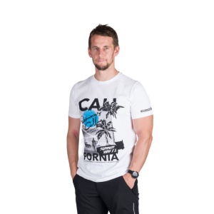 Tricou Barbati Northfinder, din Bumbac Organic, JANNICK TR-5014SP ALB