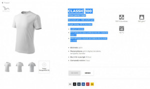 Tricou copii Malfini Clasic 100 Alb - Img 8