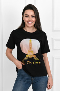 Tricou dama Adrom 1490-23 EIFFEL, Negru - Img 3
