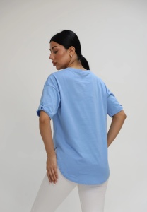 Tricou dama Adrom, FLOERS 1932-25 ALBASTRU - Img 5