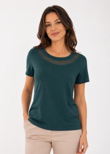 Tricou Dama KNOX, cu Dantela, T.2952 Petrol