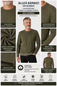 B.4001 KAKI INCHIS, Bluza Barbati KNOX Clasic - Img 2