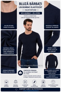 B.4006 Bleumarin, Bluza Barbati KNOX Slim Fit - Img 2
