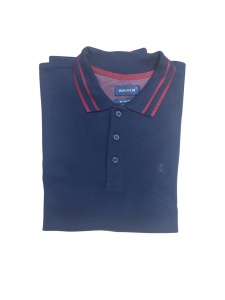 Bluza Barbati RUGATCHI, Polo Pique Regular Fit, BLEUMARIN - Img 3