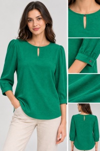 Bluza dama Coquette, Maneca 3/4, Model SIMINA - Verde