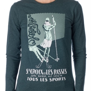 Bluza dama Sport Northfinder, din Bumbac cu Imprimeu, FAYE TR-4945SP Albastru Petrol - Img 2