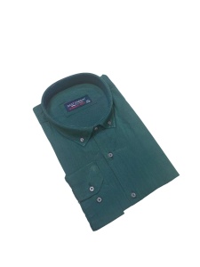 Camasa Barbati Dust Cardin, Maneca Lunga, din Bumbac, Regular Fit, LINII SUBTIRI, Verde Inchis