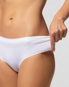 Chilot din microfibra Pompea, Seamless, CULOTTE Alb